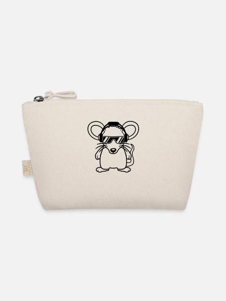 Mouse Sunglasses Cool Headphones Party Music Listening - Organic Pouch - nature - Front