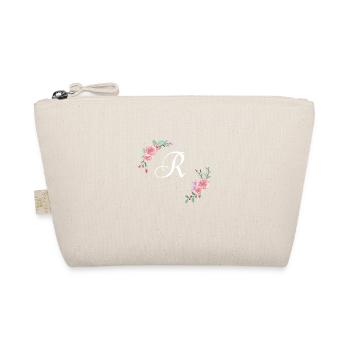 Pink floral letter r - Organic Pouch - nature - Front