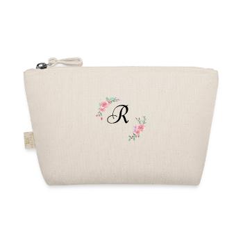 Pink floral letter r - Organic Pouch - nature - Front