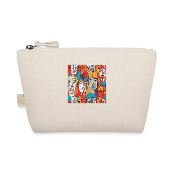 Vibrant Abstract Faces – Contemporary Line Art - Organic Pouch - nature - Front