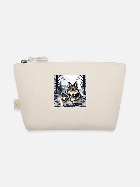Wolf 1 - Bio-Täschchen - Natur - Vorne