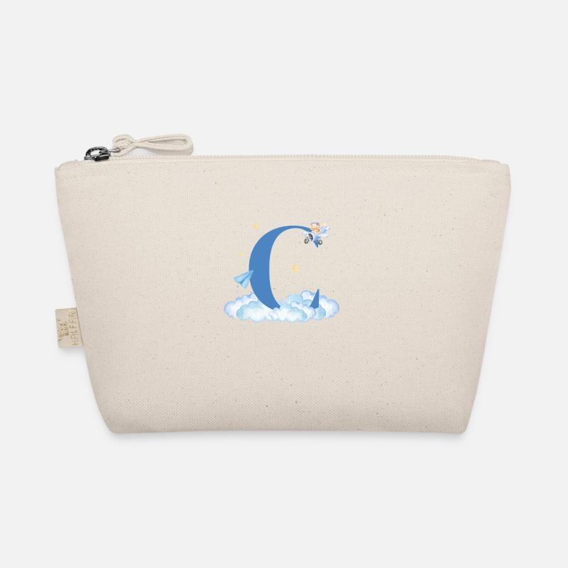 Letter c blue clouds airplane child Organic Pouch