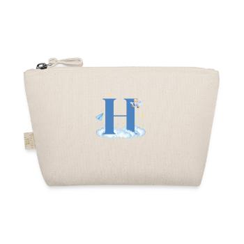 Letter H Blue Clouds Airplane Child - Organic Pouch - nature - Front