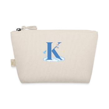 Letter k blue clouds airplane child - Organic Pouch - nature - Front