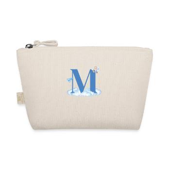 Letter M Blue Clouds Airplane Child - Organic Pouch - nature - Front