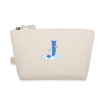 Letter j Blue Clouds Airplane Child - Organic Pouch - nature - Front