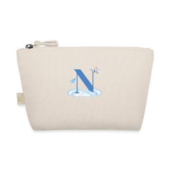 Letter n Blue Clouds Airplane Child - Organic Pouch - nature - Front