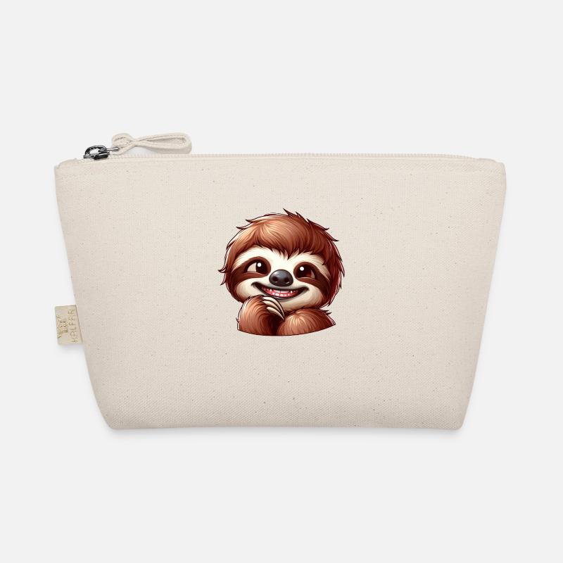 Cute shy sloth cartoon Organic Pouch