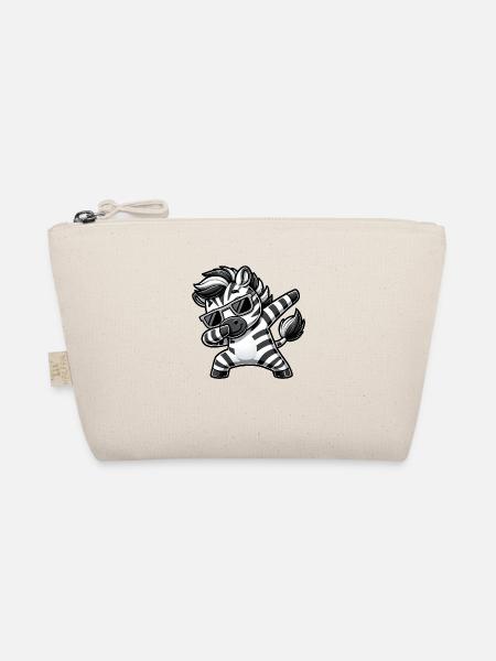 Cooles Zebra Dab Cartoon mit Sonnenbrille - Bio-Täschchen - Natur - Vorne