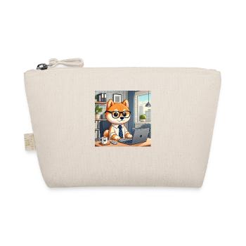 Shiba dad at work - Organic Pouch - nature - Front