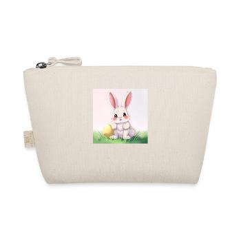 Goldenes Ostern und fröhlicher Hase - Bio-Täschchen - Natur - Vorne