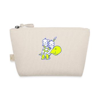 2 Bunny Bird Big Giant Turtle Waving Team - Organic Pouch - nature - Front