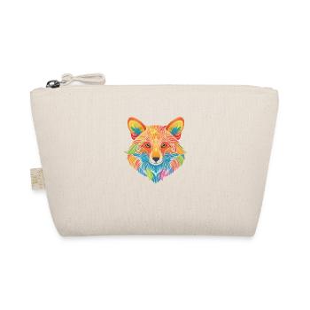 Farbenfroher Fuchs aus kunstvollem Muster - Bio-Täschchen - Natur - Vorne