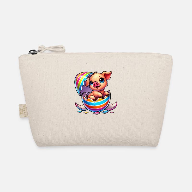 Mignon dessin animé cochon éclosion dans l’œuf de Pâques Trousse biologique