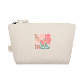 Groovy Retro Pink Blumen - Bio-Täschchen - Natur - Vorne