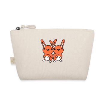 2 Bunnies Team Funny Grimace Silly Funny Smile - Organic Pouch - nature - Front