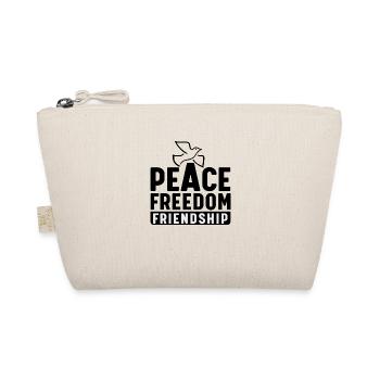 PEACE FREEDOM FRIENDSHIP - Bio-Täschchen - Natur - Vorne