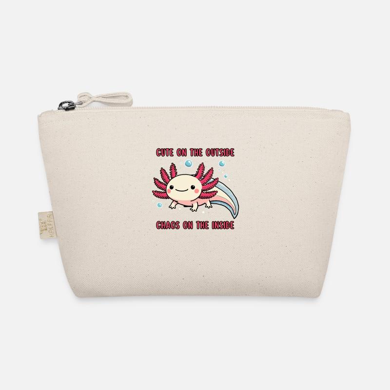 Chaos Axolotl süß, aber gefährlich - Bio-Täschchen - Natur