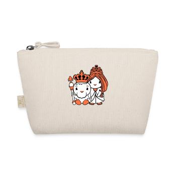 2 Ducks King Queen Prince Princess Couple Crown - Organic Pouch - nature - Front