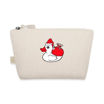 Ente Sack Mütze Weihnachtsmann Weihnachten Advent - Bio-Täschchen - Natur - Vorne