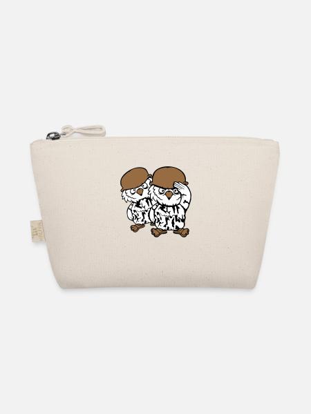 2 Owls Soldier Military War Helmet Army Two Team - Organic Pouch - nature - Front