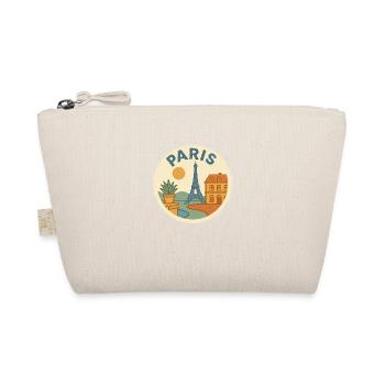 Vintage Paris – Eiffel Tower Retro Graphic - Organic Pouch - nature - Front