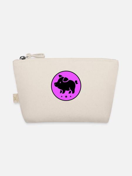 Pig Piglet Sow - Organic Pouch - nature - Front