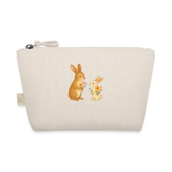 Hase mit Blumen - Bio-Täschchen - Natur - Vorne