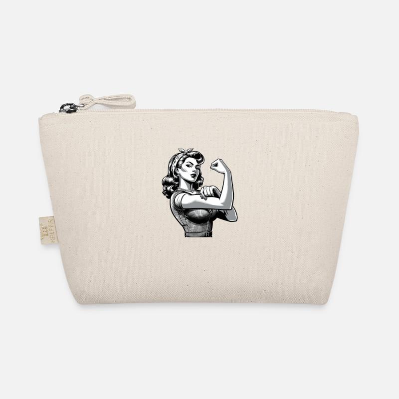 Stärke starke Frau Rockabilly Style Geschenk - Bio-Täschchen - Natur
