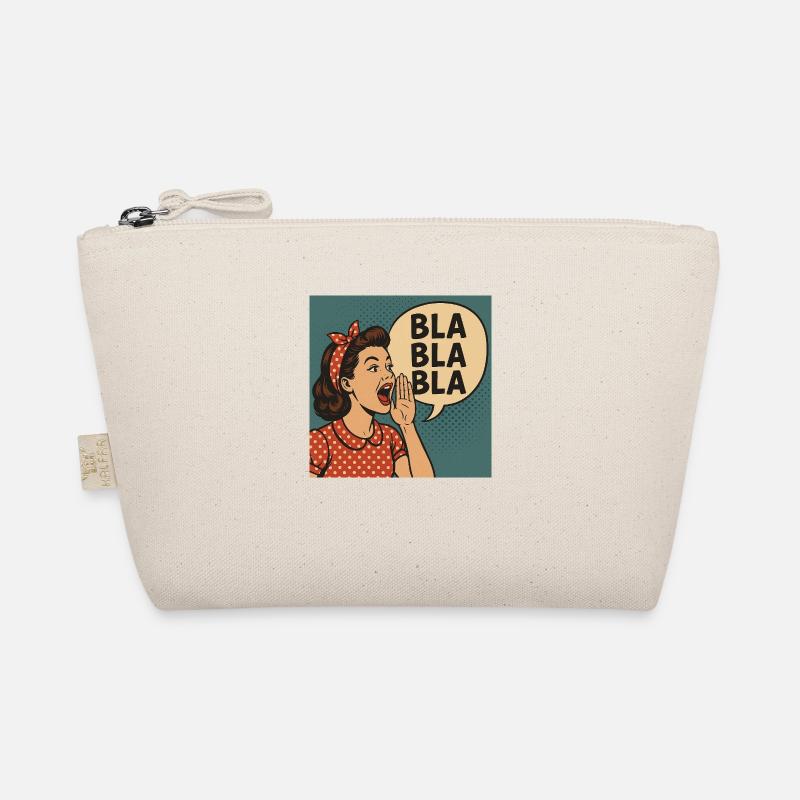 Retro Girl Yelling Bla Bla Bla Bla Organic Pouch
