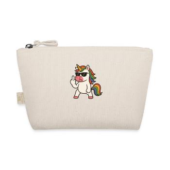 Middle finger unicorn - Organic Pouch - nature - Front
