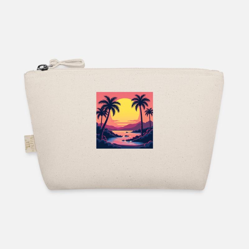 Vibrant retro 80s inspired sunset Organic Pouch
