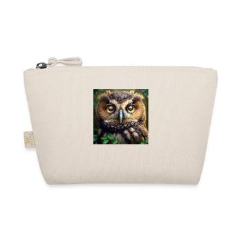 Owl Face Portrait Forest Bird of Prey Vigilant - Organic Pouch - nature - Front