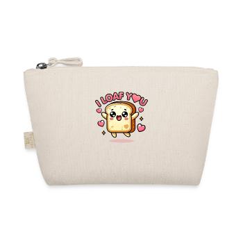 Kawaii Chibi Bread – I Loaf You Funny Food Pun - Organic Pouch - nature - Front