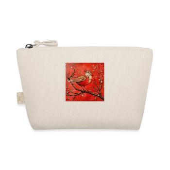 Songbird Branch Filigree Reds Drawing Cute - Organic Pouch - nature - Front