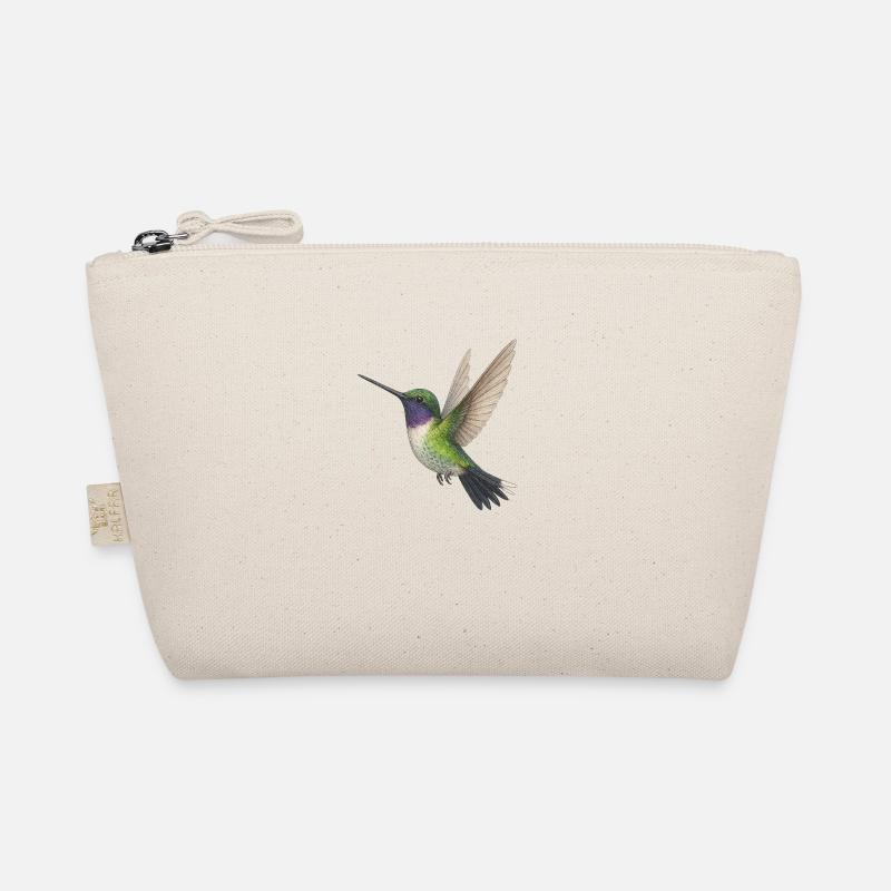 Emerald Hummingbird with Violet Glow Organic Pouch