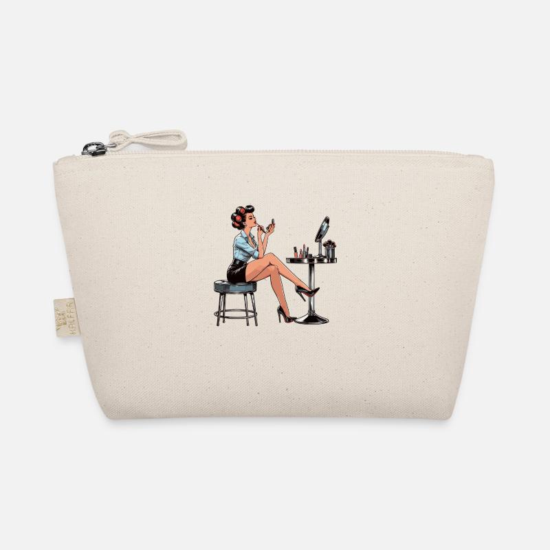 Frau Rockabilly Schminke schminken Retro Geschenk Bio-Täschchen