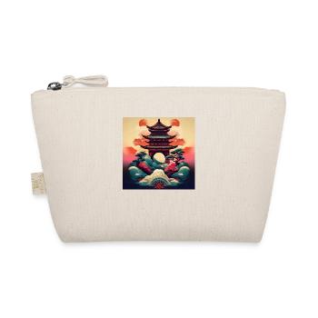 Artistic Japanese Pagoda: Bold Traditional Design - Organic Pouch - nature - Front