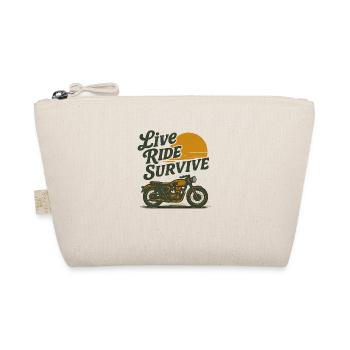 motorbike live ride survive vintage style - Organic Pouch - nature - Front