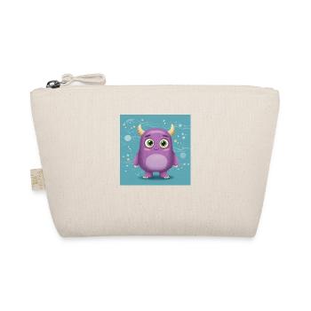 Verspieltes lila Monster Design - Bio-Täschchen - Natur - Vorne