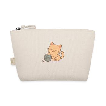 Kitten with ball of wool - Organic Pouch - nature - Front