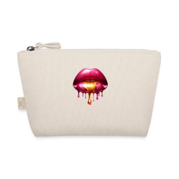 Lippen in Rot und Gold - Bio-Täschchen - Natur - Vorne