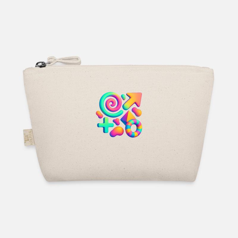 Neon Dreams – 3D Abstract Shapes Explosion Organic Pouch