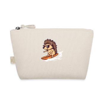 Surfing hedgehog with sunglasses - Organic Pouch - nature - Front