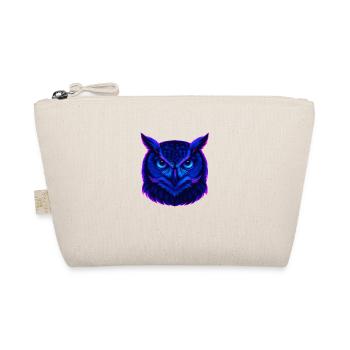 Neon blue owl with intense gaze - Organic Pouch - nature - Front