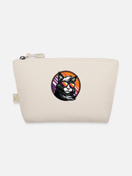 Cat Comic Cool - Organic Pouch - nature - Front