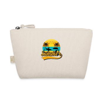 Summer Sunset Surf T-Shirt Design – Vintage Tropic - Organic Pouch - nature - Front