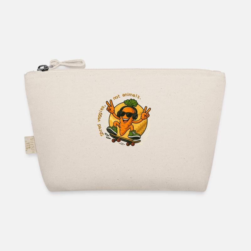 Skateboard Carrot "Shred Veggies, Not Animals!" Organic Pouch