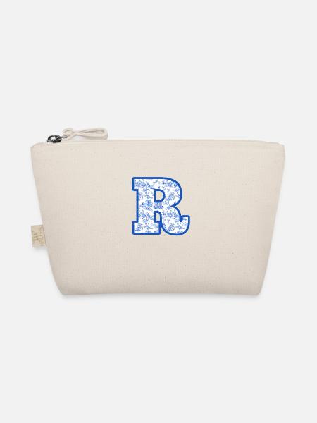 Letter r blue chinoiserie - Organic Pouch - nature - Front