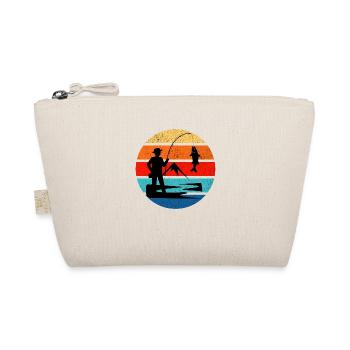 Retro Fishing Sunset Vintage Grunge Style - Organic Pouch - nature - Front